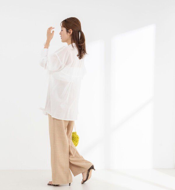 NOLLEY'S「【WEB＆一部店舗限定】【BECシリーズ】綿ボイルピンタックオーバーシャツ」|シャツ・ブラウス|