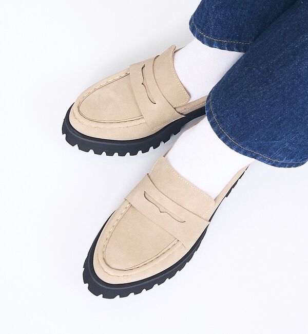 AU BANNISTER「【販売店舗限定】軽量・厚底ローファー」|ローファー|ベージュ