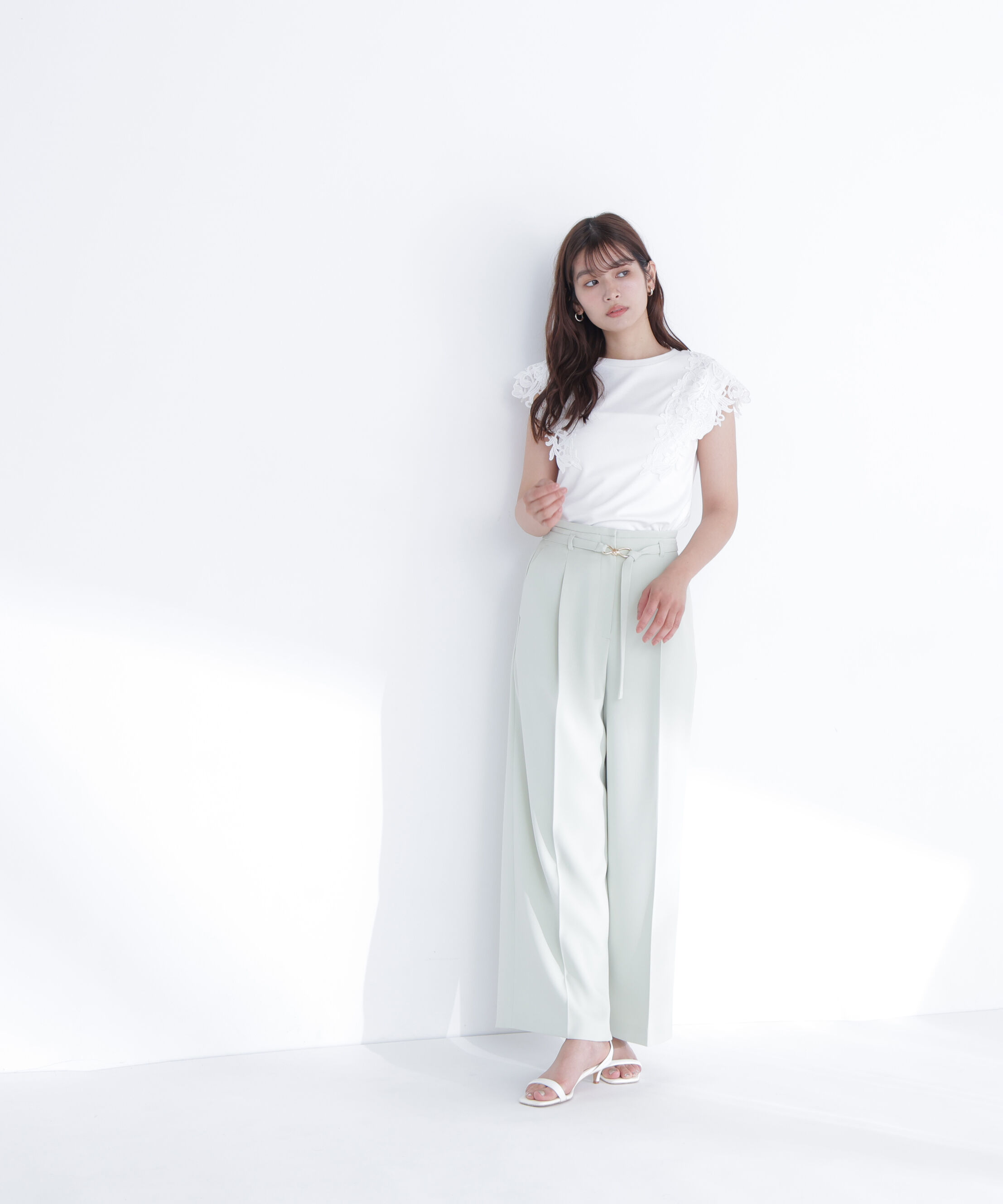  「レースフレンチスリーブカットソー」|Tシャツ・カットソー|