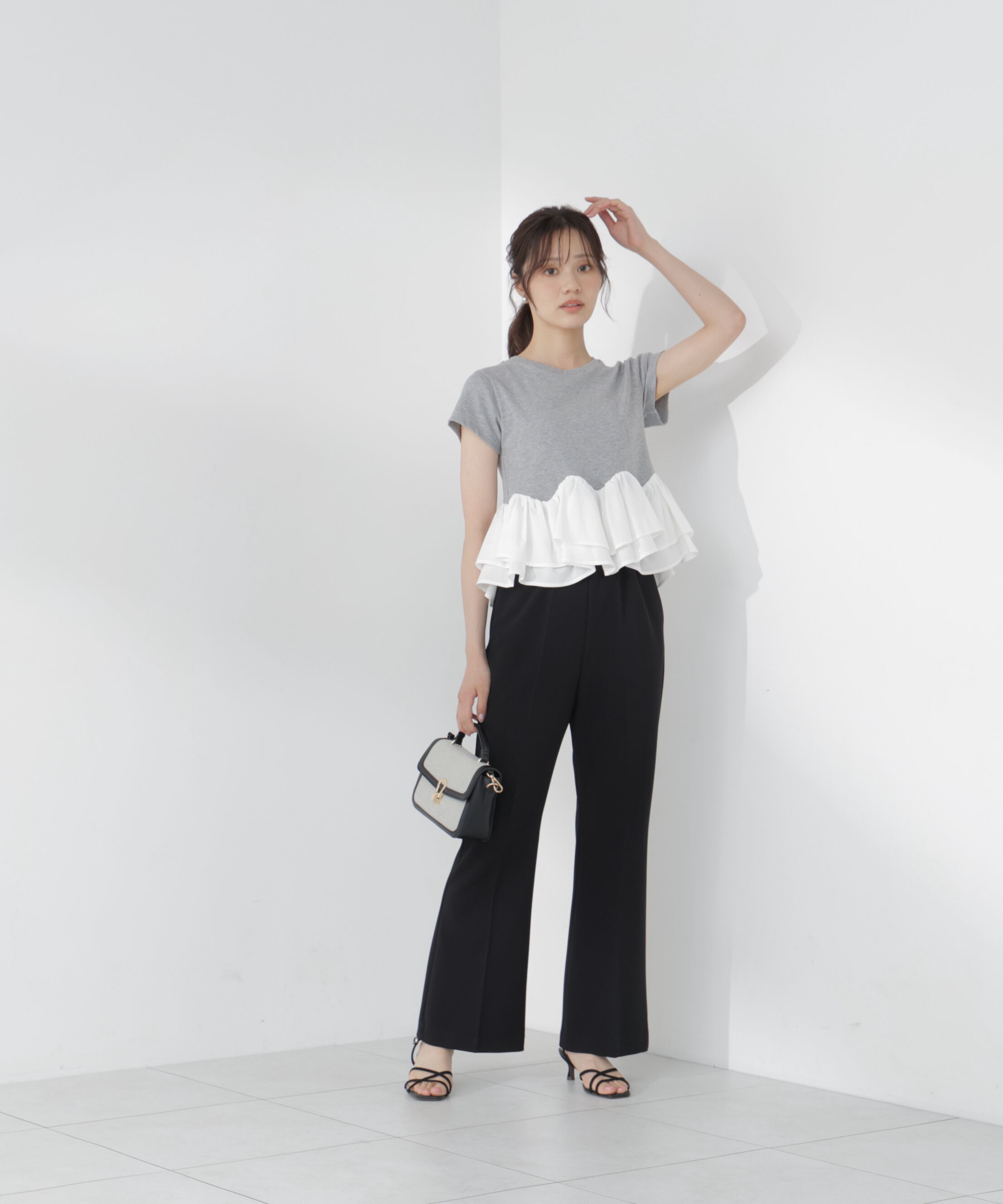 PROPORTION BODY DRESSING「〈a/mie〉ホイップフリルTシャツ」|Tシャツ・カットソー|