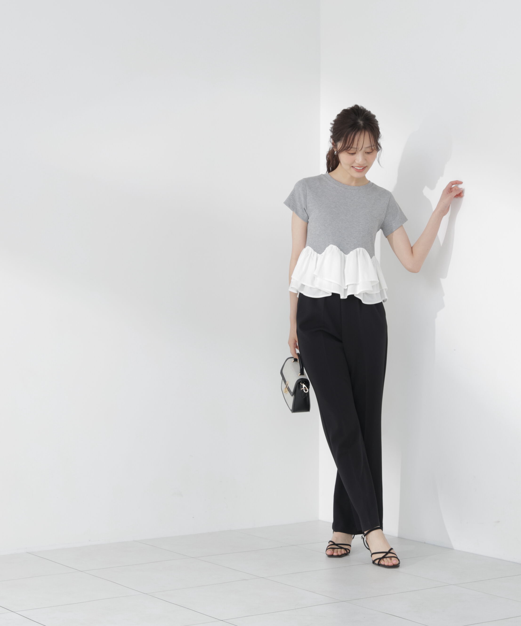 PROPORTION BODY DRESSING「〈a/mie〉ホイップフリルTシャツ」|Tシャツ・カットソー|