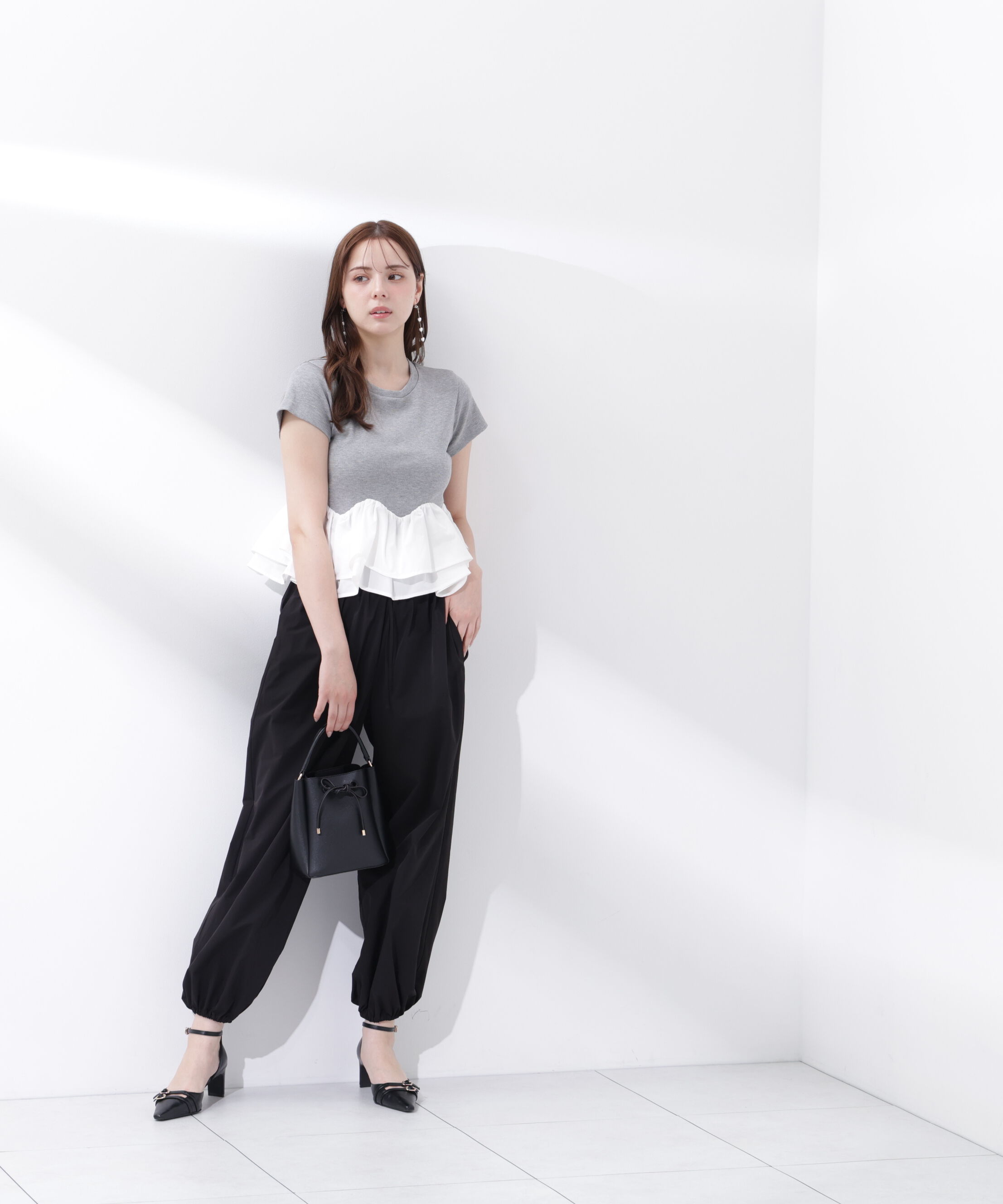 PROPORTION BODY DRESSING「〈a/mie〉ホイップフリルTシャツ」|Tシャツ・カットソー|