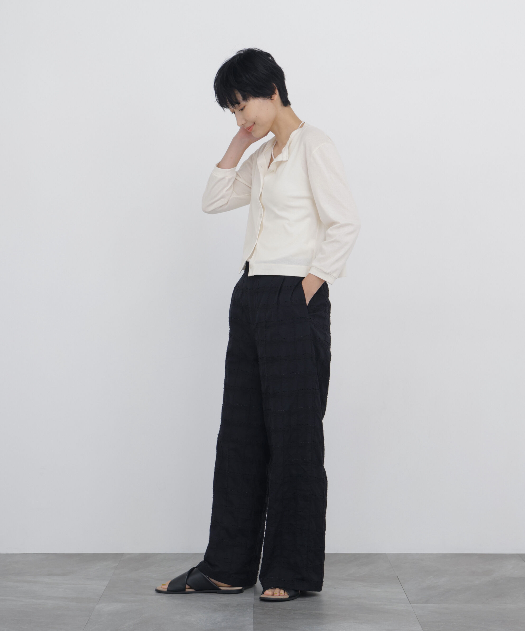  「◆モール刺繍チェック柄パンツ」|その他|