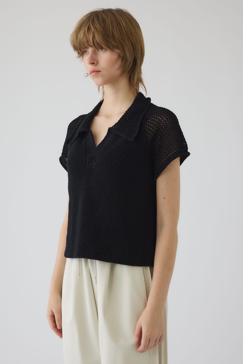 RIM.ARK 「Linen mix open collar tops」|ニット・セーター|
