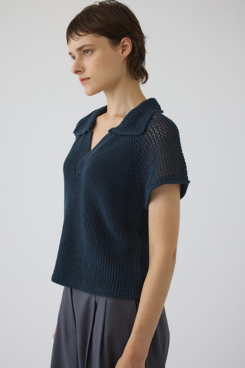 RIM.ARK 「Linen mix open collar tops」|ニット・セーター|