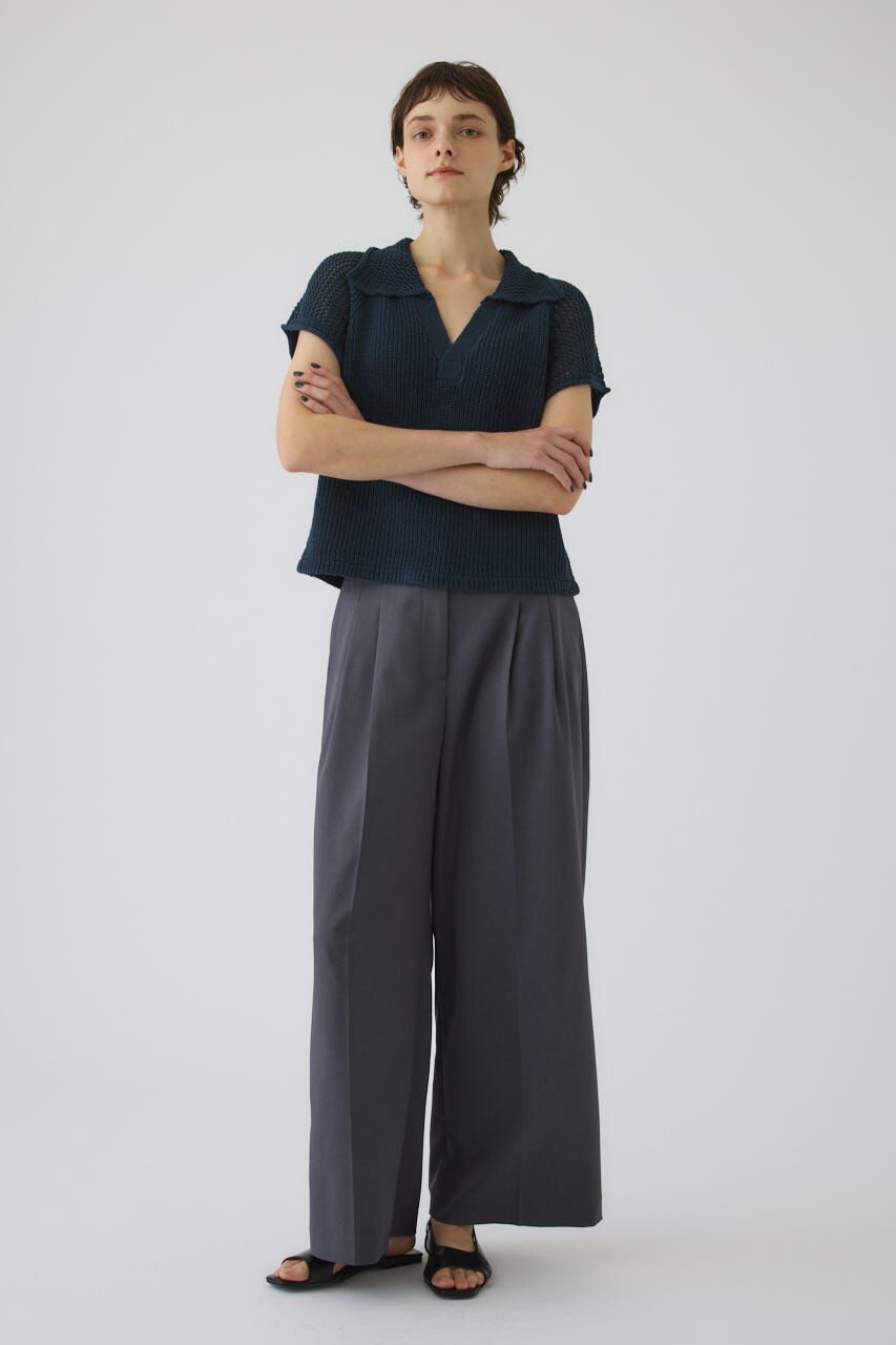 RIM.ARK 「Linen mix open collar tops」|ニット・セーター|