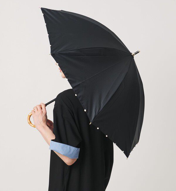 UNITED ARROWS「無地&times;淡水パール 晴雨兼用 長傘」|傘|