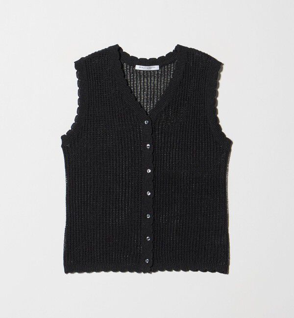 BEAUTY&YOUTH UNITED ARROWS「スカラップ Vネック メッシュ ニットベスト」|ベスト・ジレ|