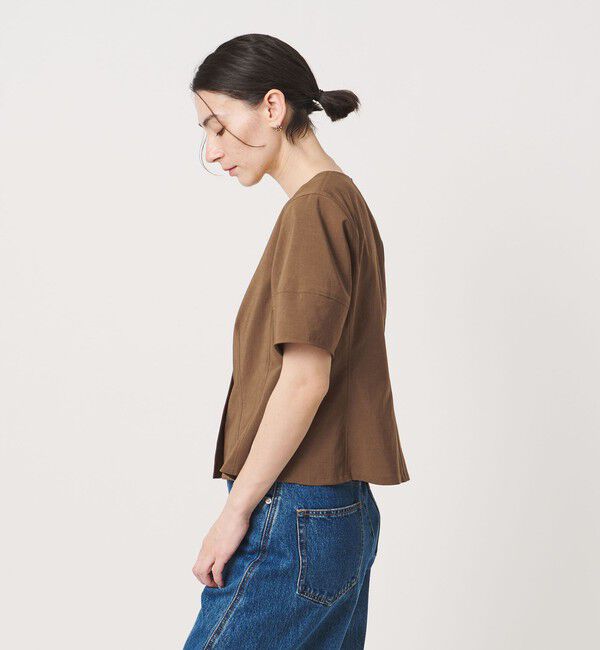 BEAUTY&YOUTH UNITED ARROWS「カーブスリーブ Vネック ブラウス UVカット 防シワ ウォッシャブル」|シャツ・ブラウス|