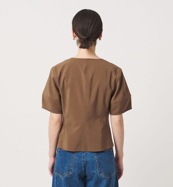 BEAUTY&YOUTH UNITED ARROWS「カーブスリーブ Vネック ブラウス UVカット 防シワ ウォッシャブル」|シャツ・ブラウス|