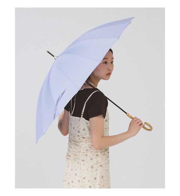 Ray BEAMS 「ソリッド バンブー 傘　　長傘 紫外線対策 UVカット 日傘 雨 レイングッズ」|傘|PURPLE
