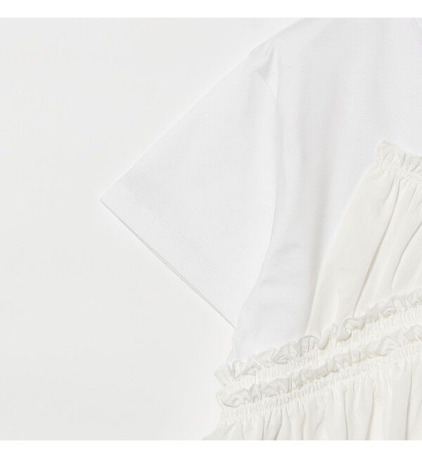Ray BEAMS 「アシメ ギャザー フリル Tシャツ」|Tシャツ・カットソー|