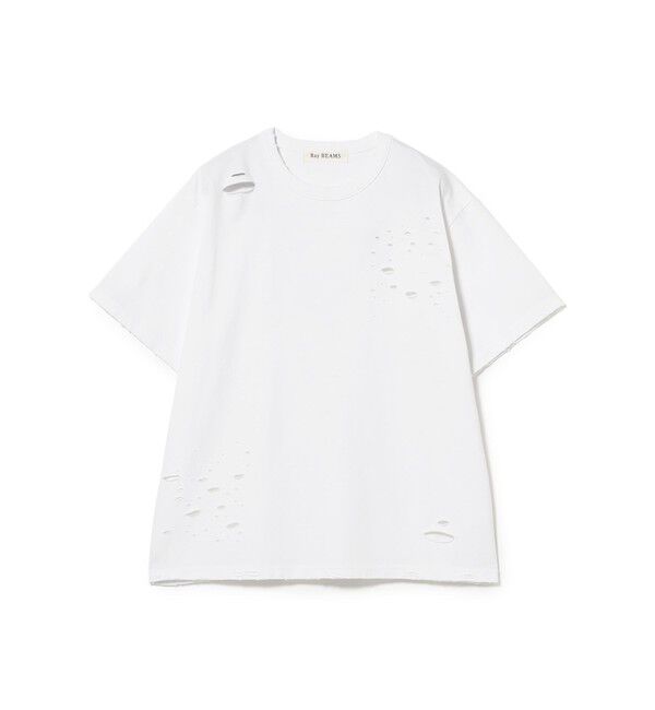Ray BEAMS 「ダメージ オーバー Tシャツ」|Tシャツ・カットソー|WHITE