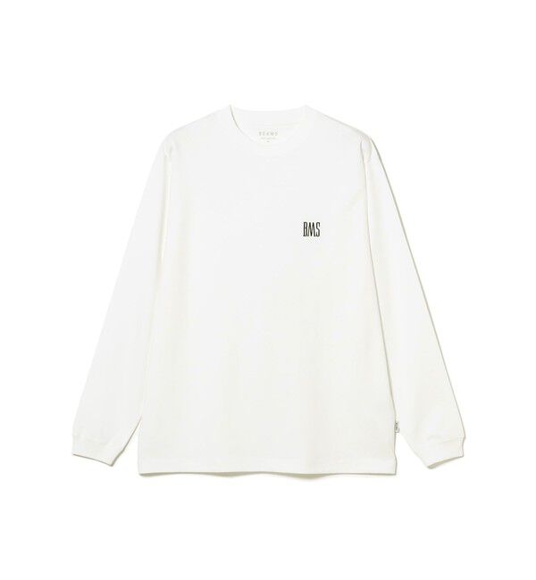 BEAMS「BMSロゴ ロングスリーブ Tシャツ」|Tシャツ・カットソー|WHITE