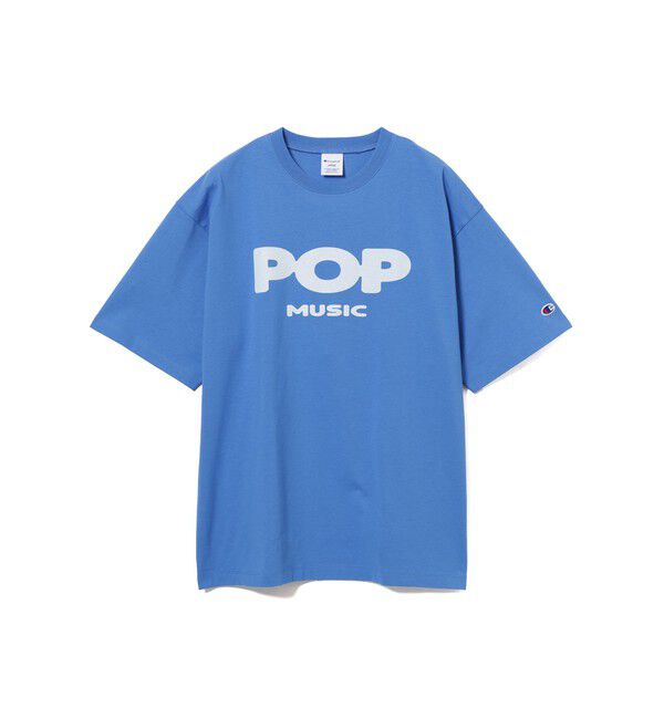 BEAMS「BEAMS｜【別注】Champion / Music T-Shirt｜サステナブル｜製品洗い加工」|Tシャツ・カットソー|BLUE