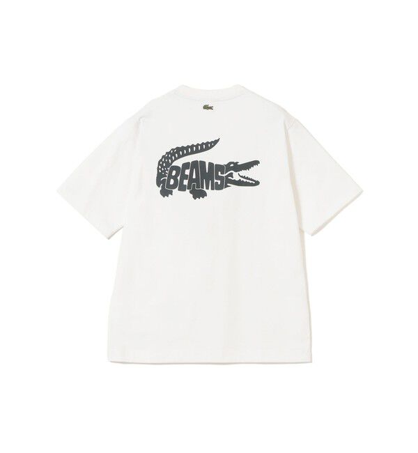 BEAMS「BEAMS｜【別注】LACOSTE / ロゴ Tシャツ｜50周年 別注アイテム｜ヘビー天竺素材｜バックプリント」|Tシャツ・カットソー|BLANC