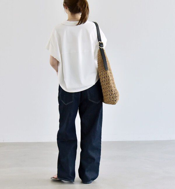 quaranciel「quaranciel:〈接触冷感/洗濯機可能〉天竺 フレンチスリーブ シャツ カットソー」|Tシャツ・カットソー|