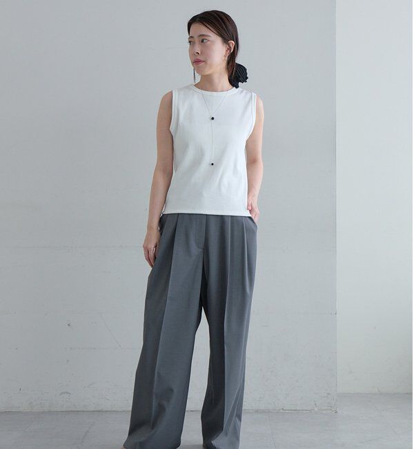  「リブコンパクトノースリーブ」|Tシャツ・カットソー|