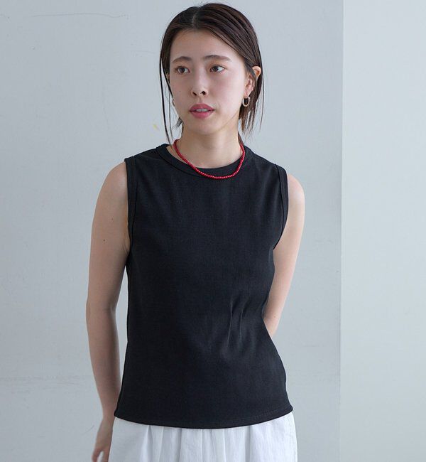  「リブコンパクトノースリーブ」|Tシャツ・カットソー|