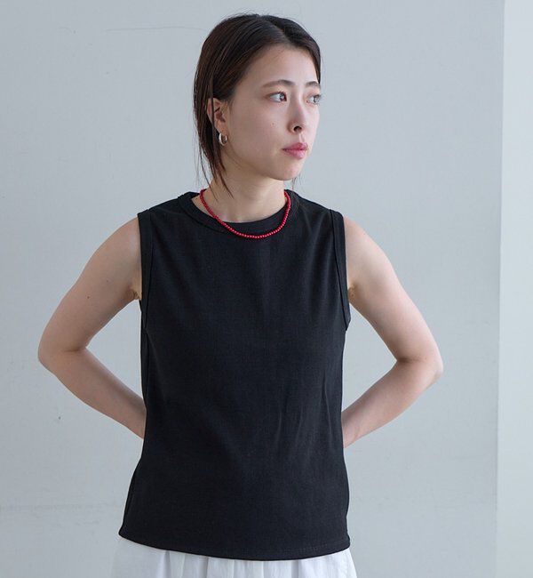  「リブコンパクトノースリーブ」|Tシャツ・カットソー|