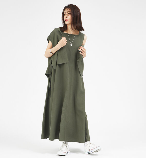 abahouse mavie「【セットアップ対応】レーヨンリネンノースリーブシャツ」|シャツ・ブラウス|