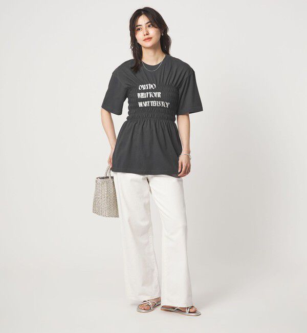 UNITED ARROWS green label relaxing「【別注】＜Various Timeless Arts＞シャーリング プリント Tシャツ」|Tシャツ・カットソー|