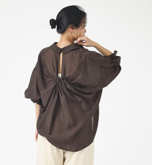 Rouge vif「【2026SS新柄登場】大人気バックツイストストライプシアーシャツ」|シャツ・ブラウス|