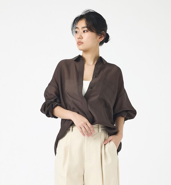 Rouge vif「【2026SS新柄登場】大人気バックツイストストライプシアーシャツ」|シャツ・ブラウス|