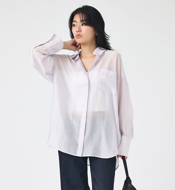 Rouge vif「【2026SS新柄登場】大人気バックツイストストライプシアーシャツ」|シャツ・ブラウス|