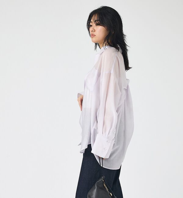 Rouge vif「【2026SS新柄登場】大人気バックツイストストライプシアーシャツ」|シャツ・ブラウス|