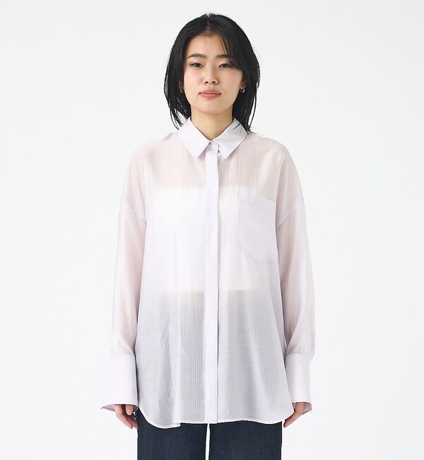 Rouge vif「【2026SS新柄登場】大人気バックツイストストライプシアーシャツ」|シャツ・ブラウス|