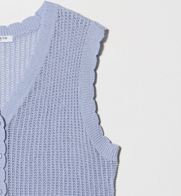 BEAUTY&YOUTH UNITED ARROWS「スカラップ Vネック メッシュ ニットベスト」|ベスト・ジレ|