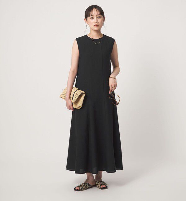 UNITED ARROWS green label relaxing「［size SHORT/TALLあり］ドライクロス ワンピース マシンウォッシャブル 通気性」|ワンピース|BLACK