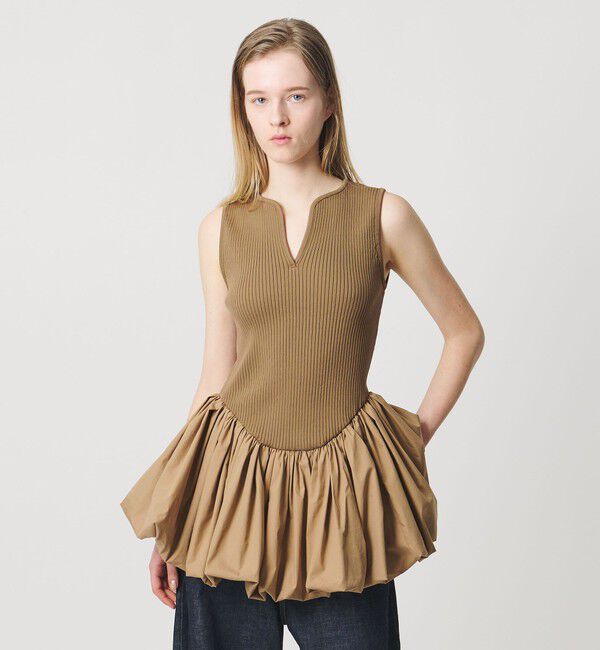 AEWEN MATOPH「＜AEWEN MATOPH＞コンビバルーンノースリーブニット」|ニット・セーター|BEIGE