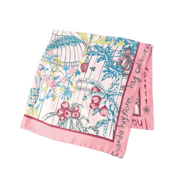 TOMORROWLAND GOODS「manipuri GARDEN シルクスカーフ」|バンダナ・スカーフ|32 ピンク系