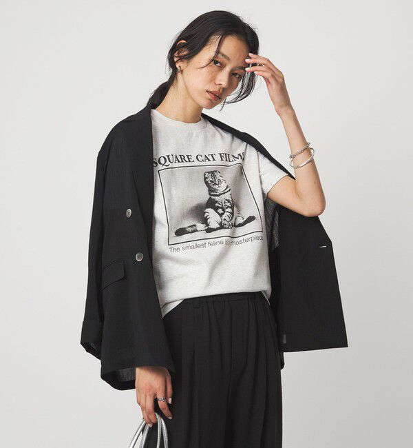 UNITED ARROWS green label relaxing「【別注】＜SQUARE CATFILMS＞フォトプリント Tシャツ」|Tシャツ・カットソー|LT.GRAY