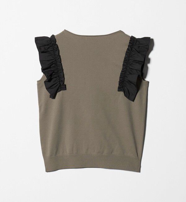 UNITED ARROWS green label relaxing「フリルドッキング ノースリーブ ニット ウォッシャブル」|ニット・セーター|