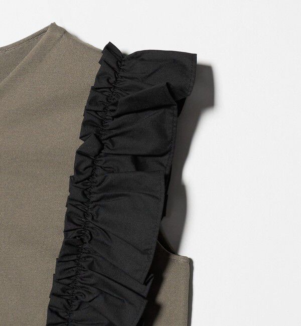 UNITED ARROWS green label relaxing「フリルドッキング ノースリーブ ニット ウォッシャブル」|ニット・セーター|