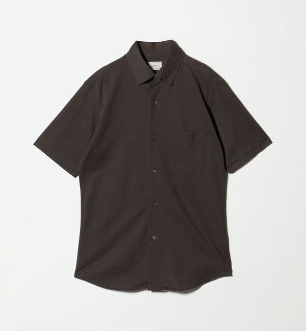 UNITED ARROWS green label relaxing「エブリット TC ジャージー スタンダード スナップ ボタンダウン ショートスリーブ シャツ -イージーアイロ」|シャツ・ブラウス|DK.BROWN
