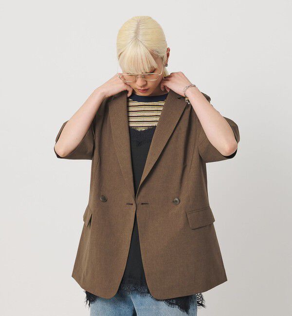 BEAUTY&YOUTH UNITED ARROWS「ハーフスリーブ ジャケット 吸水速乾 防シワ ウォッシャブル」|テーラードジャケット|