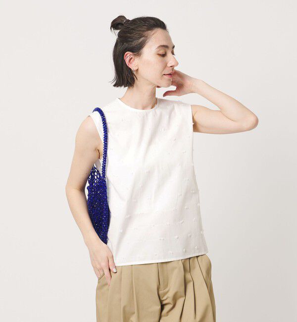 BEAUTY&YOUTH UNITED ARROWS「ドット ジャガード ノースリーブブラウス ウォッシャブル」|シャツ・ブラウス|