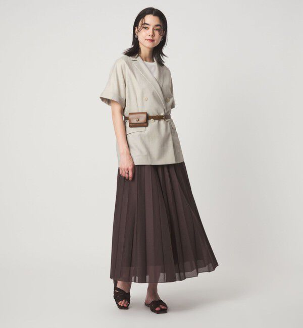 UNITED ARROWS green label relaxing「［size SHORTあり］ライト リネンライク ハーフスリーブ ジャケット UVカット 通気性」|テーラードジャケット|