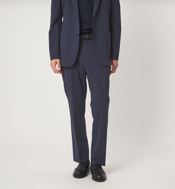 UNITED ARROWS green label relaxing「A+ ポリエステル ピンヘッド スタンダード イージー NP スラックス セットアップパンツ -ウォッシャブル・」|スラックス|NAVY