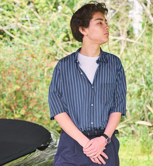 UNITED ARROWS green label relaxing「フィブリル ストライプ ジャストルーズ 半袖 シャツ」|シャツ・ブラウス|ROYAL