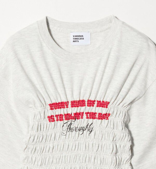 UNITED ARROWS green label relaxing「【別注】＜Various Timeless Arts＞シャーリング プリント Tシャツ ミディアムグレー」|Tシャツ・カットソー|