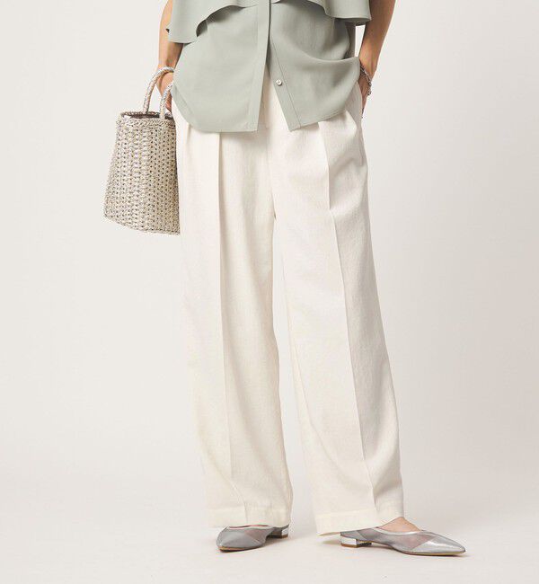 UNITED ARROWS green label relaxing「［size SHORT/TALLあり］2タック ワイド パンツ ホワイト」|その他|WHITE