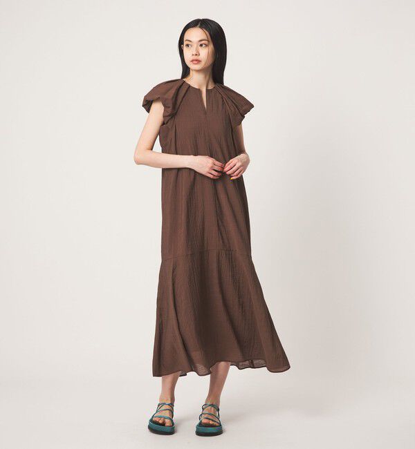 EMMEL REFINES「＜EMMEL REFINES＞EM タック＆パフスリーブ 2WAY ワンピース」|ワンピース|DK.BROWN