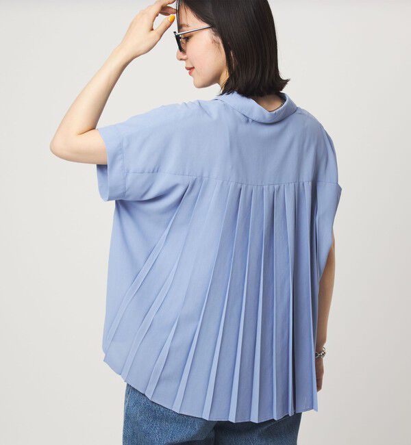UNITED ARROWS green label relaxing「【WEB限定】＜at ease＞バック プリーツ ブラウス UVカット 通気性」|シャツ・ブラウス|COBALT