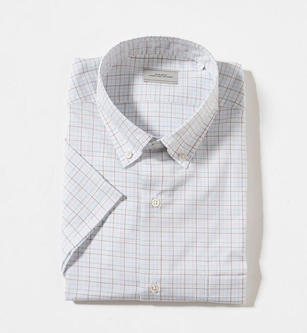 UNITED ARROWS green label relaxing「エブリット TC パナマ チェック スタンダード ボタンダウン ショートスリーブ シャツ -イージーアイロン・」|シャツ・ブラウス|