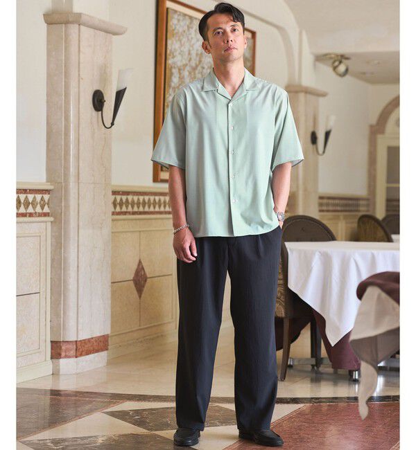 UNITED ARROWS green label relaxing「ウォッシャブルトロ オープンカラー シャツ -ストレッチ-」|シャツ・ブラウス|